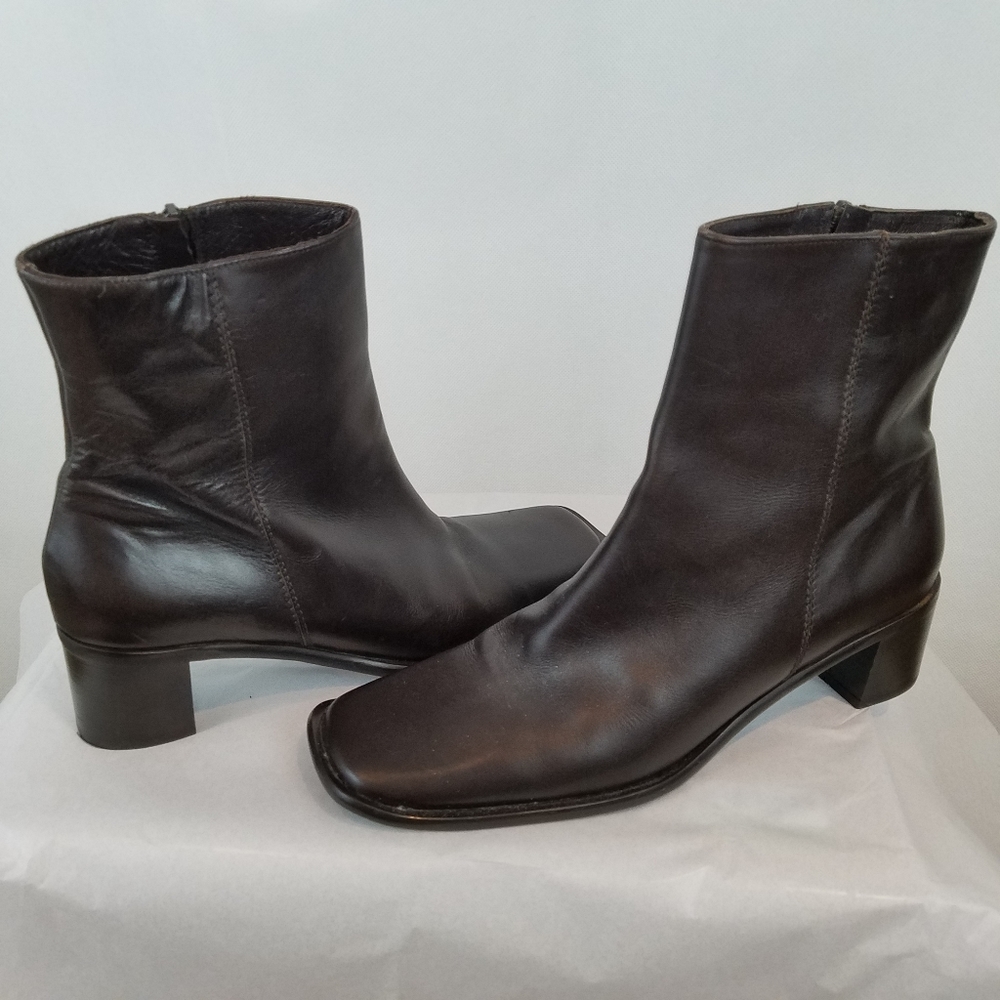 Coach Ankle Boots Brown Leather Very Good Conditio